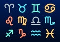 Zodiac sign 3d icon set. Horoscope, astrology colorful symbols. Vector illustration Royalty Free Stock Photo